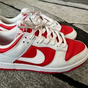 Size 10 - Nike Dunk Low Championship Red White (2021) DD1391 600